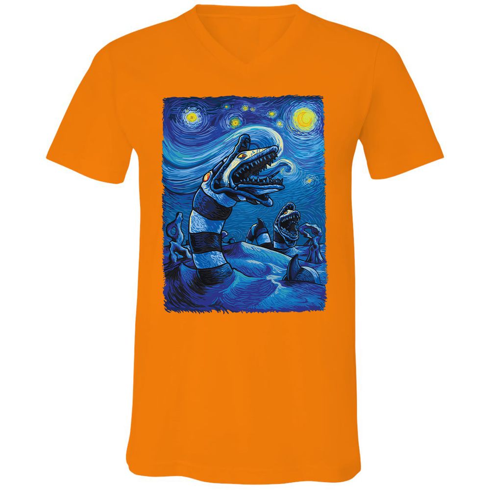 Unisex V-Neck T-Shirt - KTGJBJ3R - Orange - 11