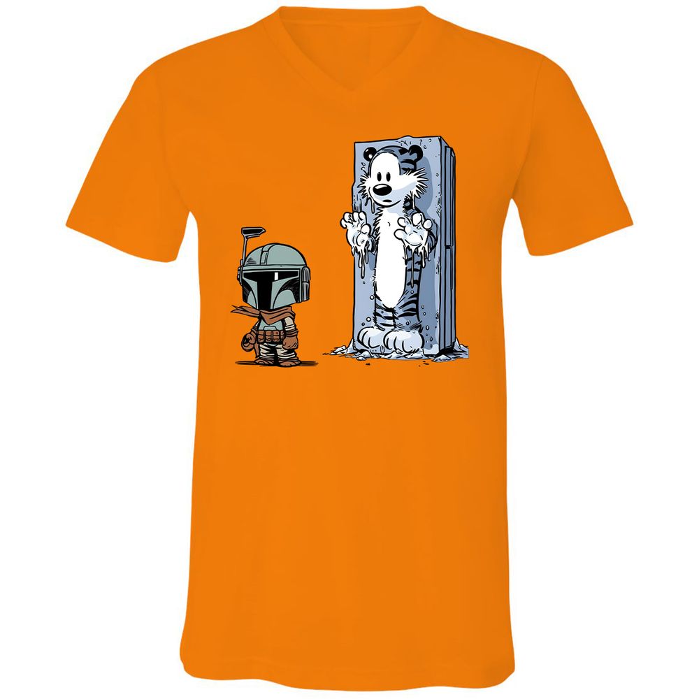 Unisex V-Neck T-Shirt - JN7RCT4G - Orange - 11