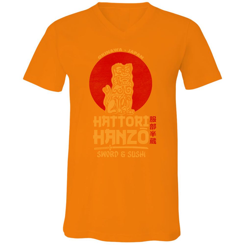 Unisex V-Neck T-Shirt - V3QV589B - Orange - 11