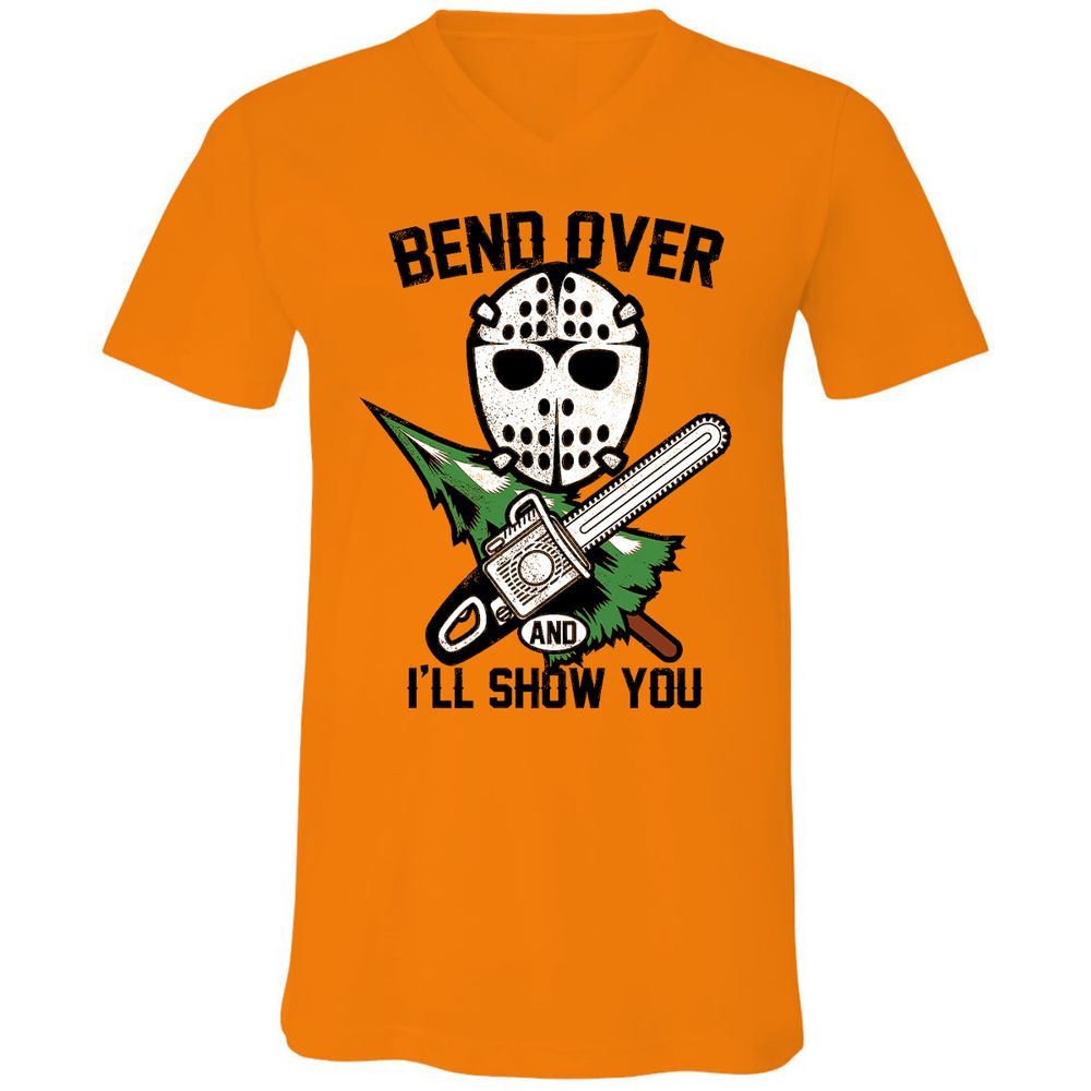 Unisex V-Neck T-Shirt - NYX8HYNM - Orange - 11