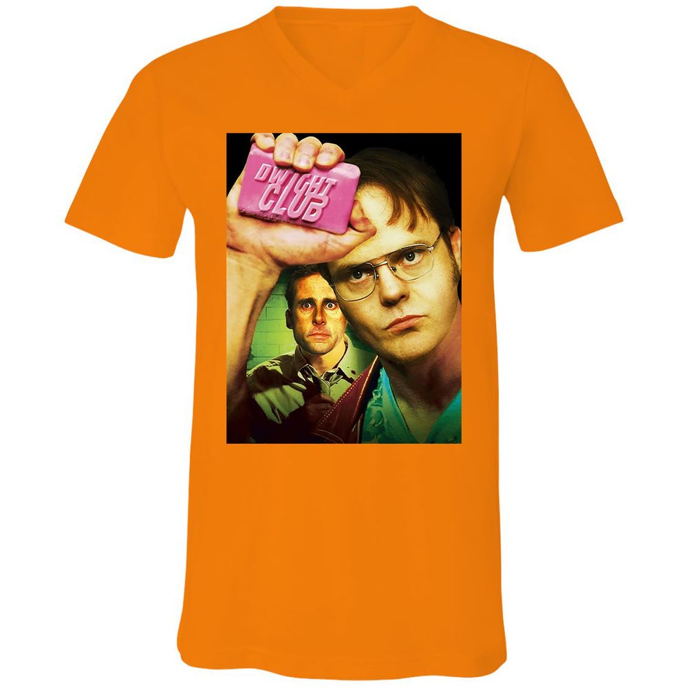 Unisex V-Neck T-Shirt - MZSRSNQJ - Orange - 11