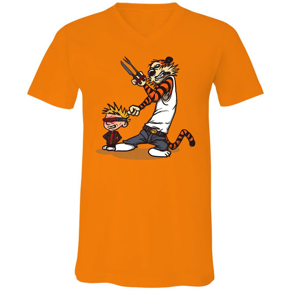 Unisex V-Neck T-Shirt - RN1JW1YU - Orange - 11