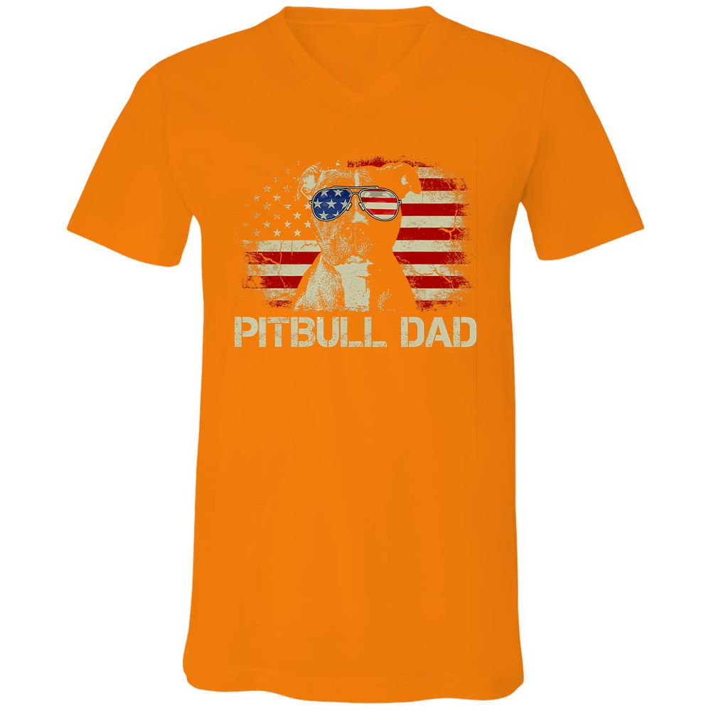 Unisex V-Neck T-Shirt - CQ5NXM5K - Orange - 11