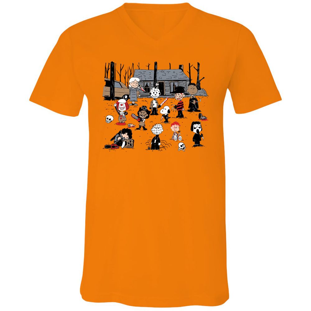 Unisex V-Neck T-Shirt - GV7X5B4P - Orange - 11