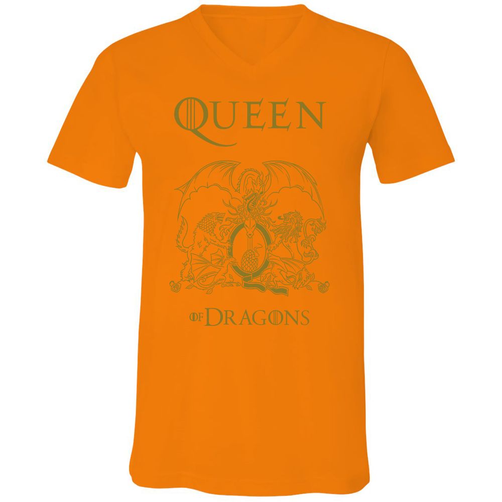 Unisex V-Neck T-Shirt - H6GQRTWP - Orange - 11