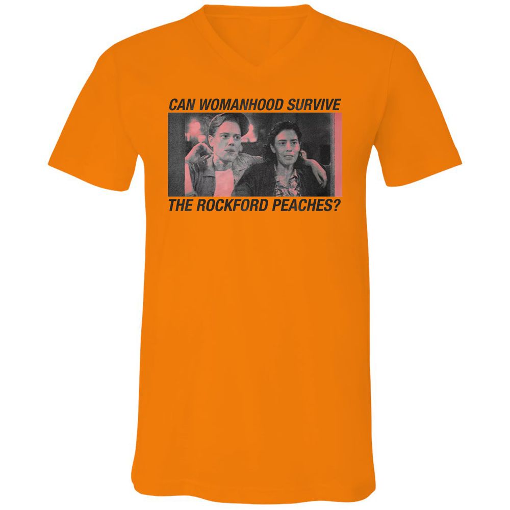 Unisex V-Neck T-Shirt - QVXSHU57 - Orange - 11