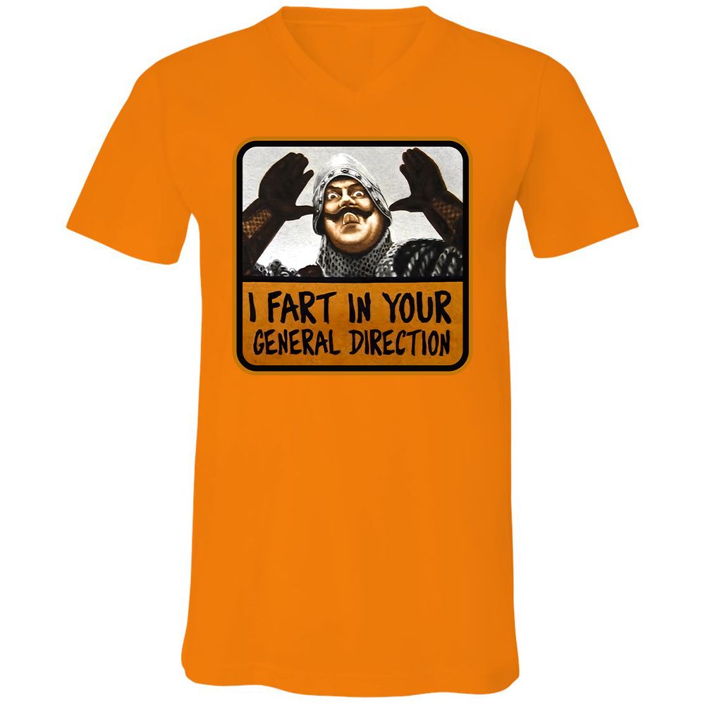 Unisex V-Neck T-Shirt - UAHS9HS9 - Orange - 11