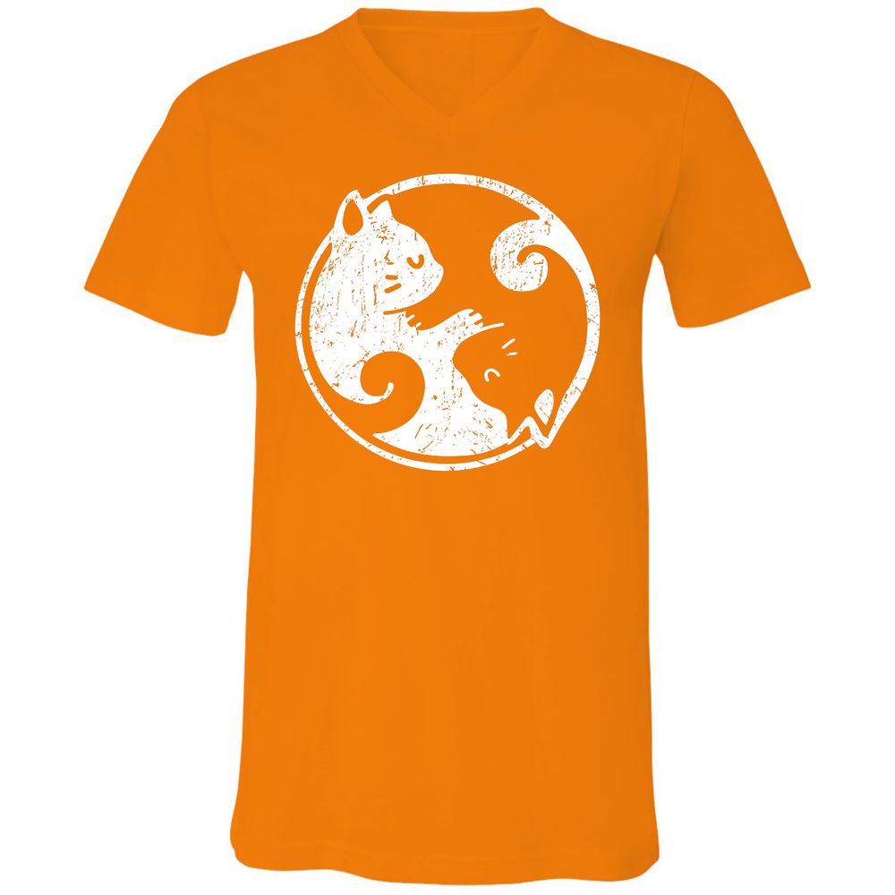 Unisex V-Neck T-Shirt - 6K3GJKV8 - Orange - 11