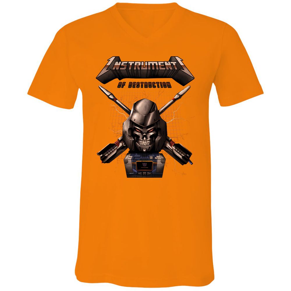 Unisex V-Neck T-Shirt - GJEAQVJM - Orange - 11