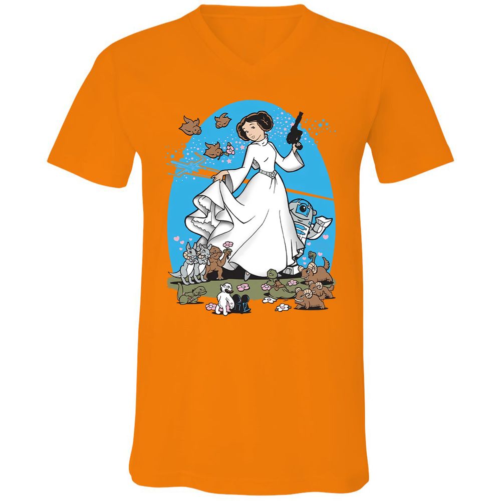 Unisex V-Neck T-Shirt - AZ8XDCDW - Orange - 11