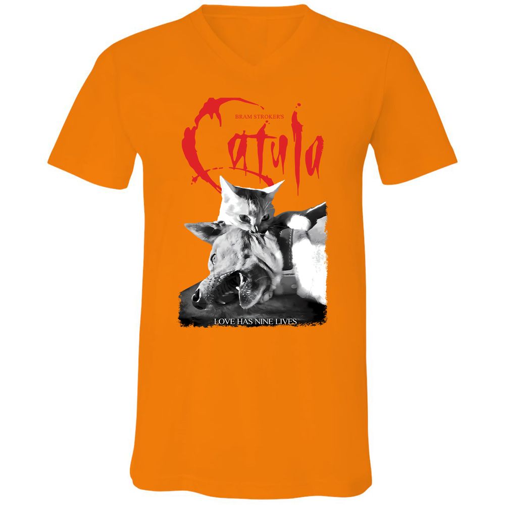 Unisex V-Neck T-Shirt - ZRJR2XPP - Orange - 11