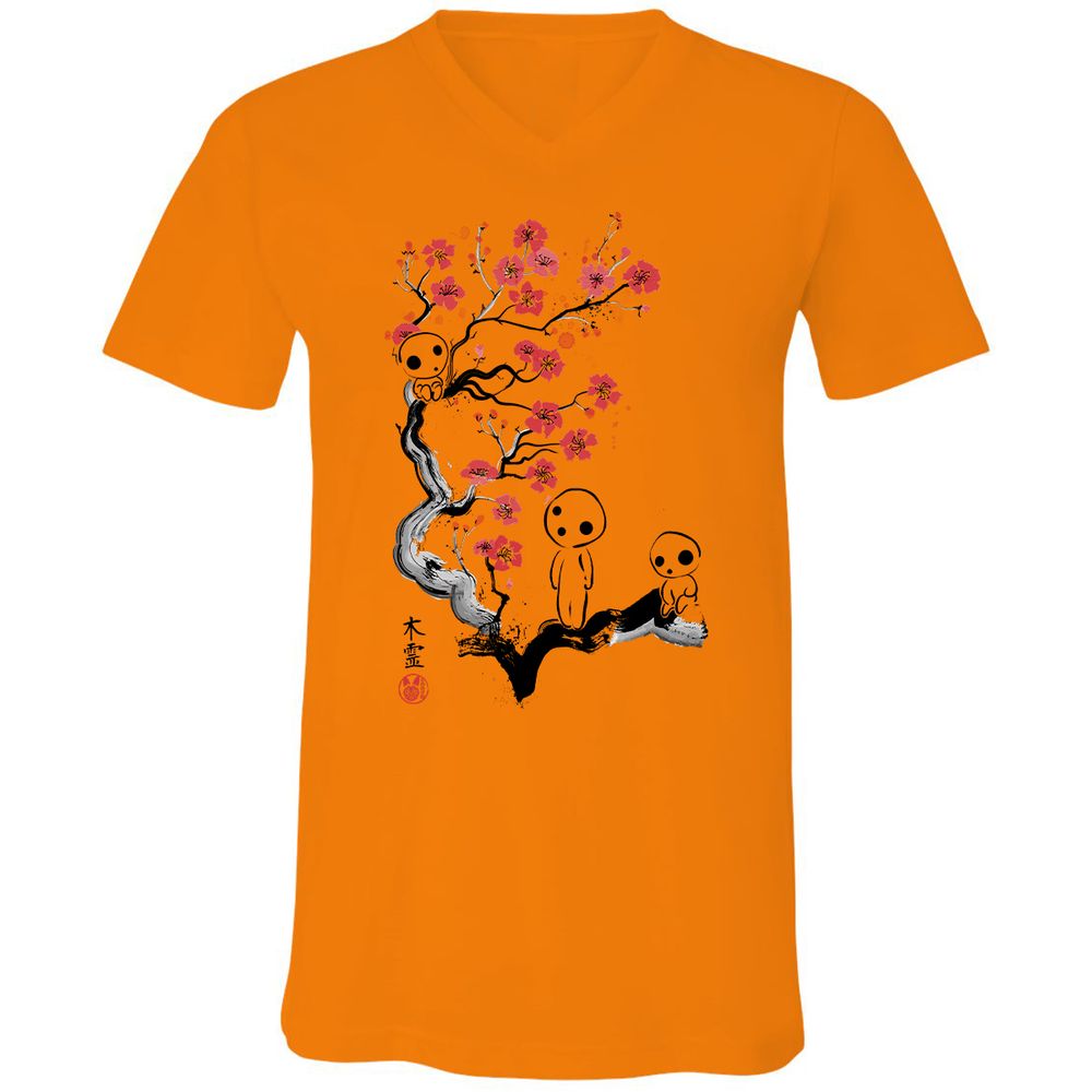 Unisex V-Neck T-Shirt - EQW956J3 - Orange - 11