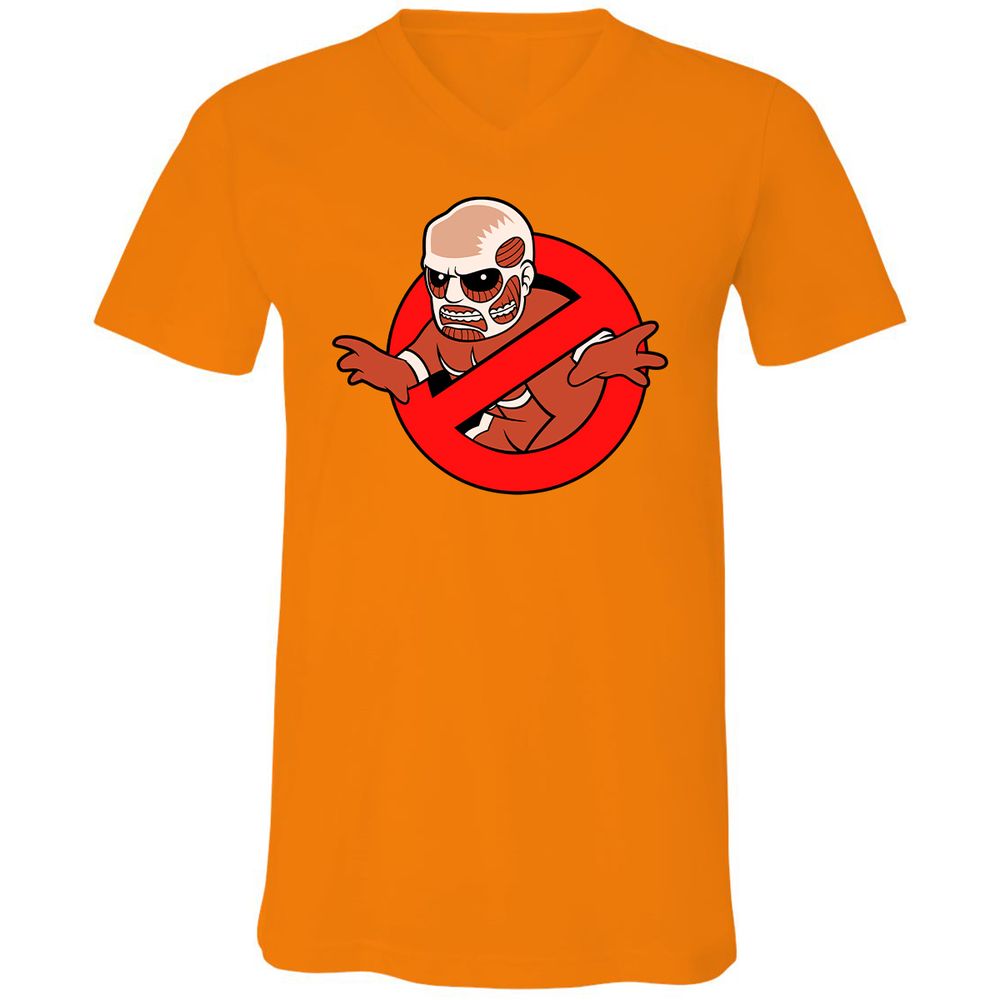 Unisex V-Neck T-Shirt - M5MQYZ7T - Orange - 11