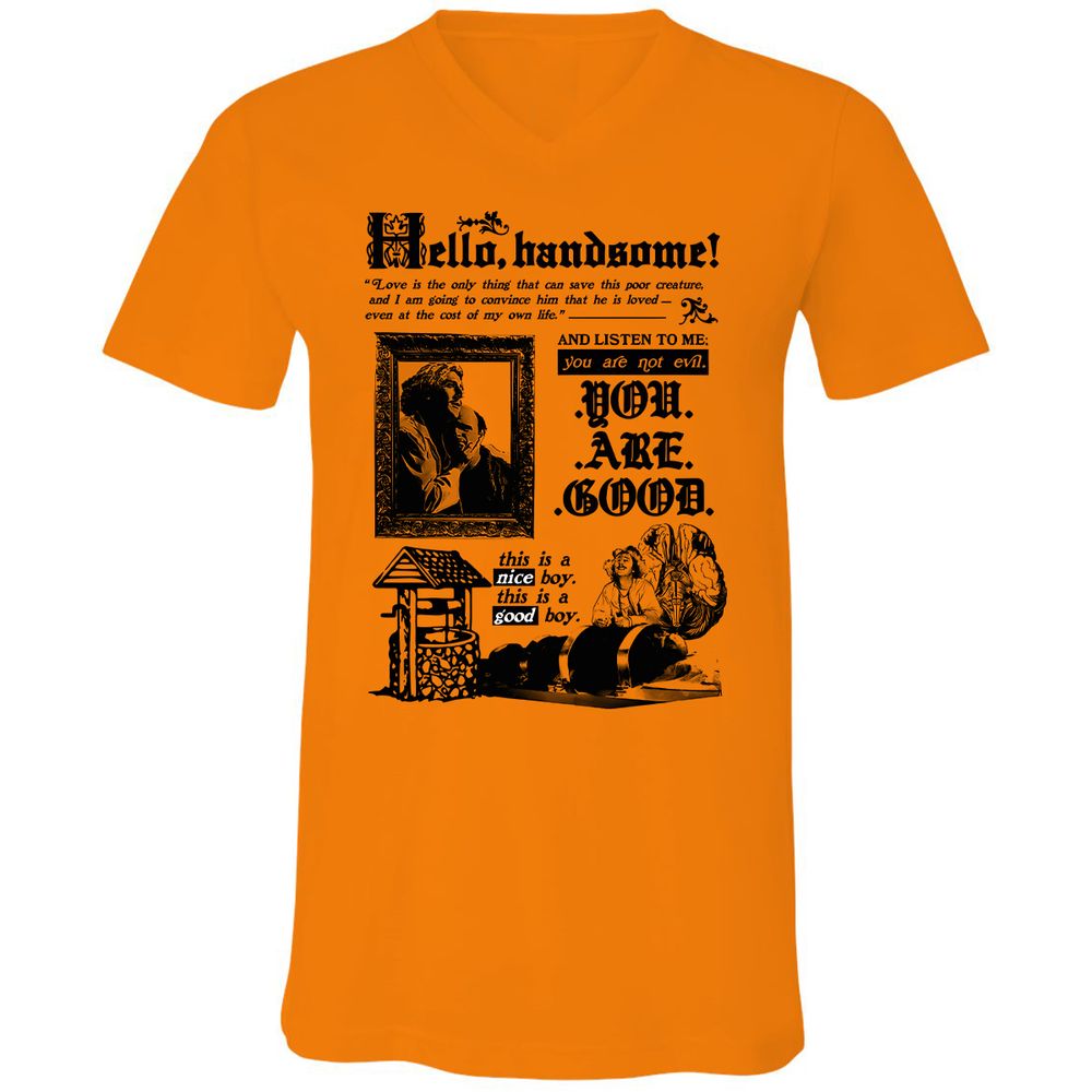 Unisex V-Neck T-Shirt - 641JGN74 - Orange - 11