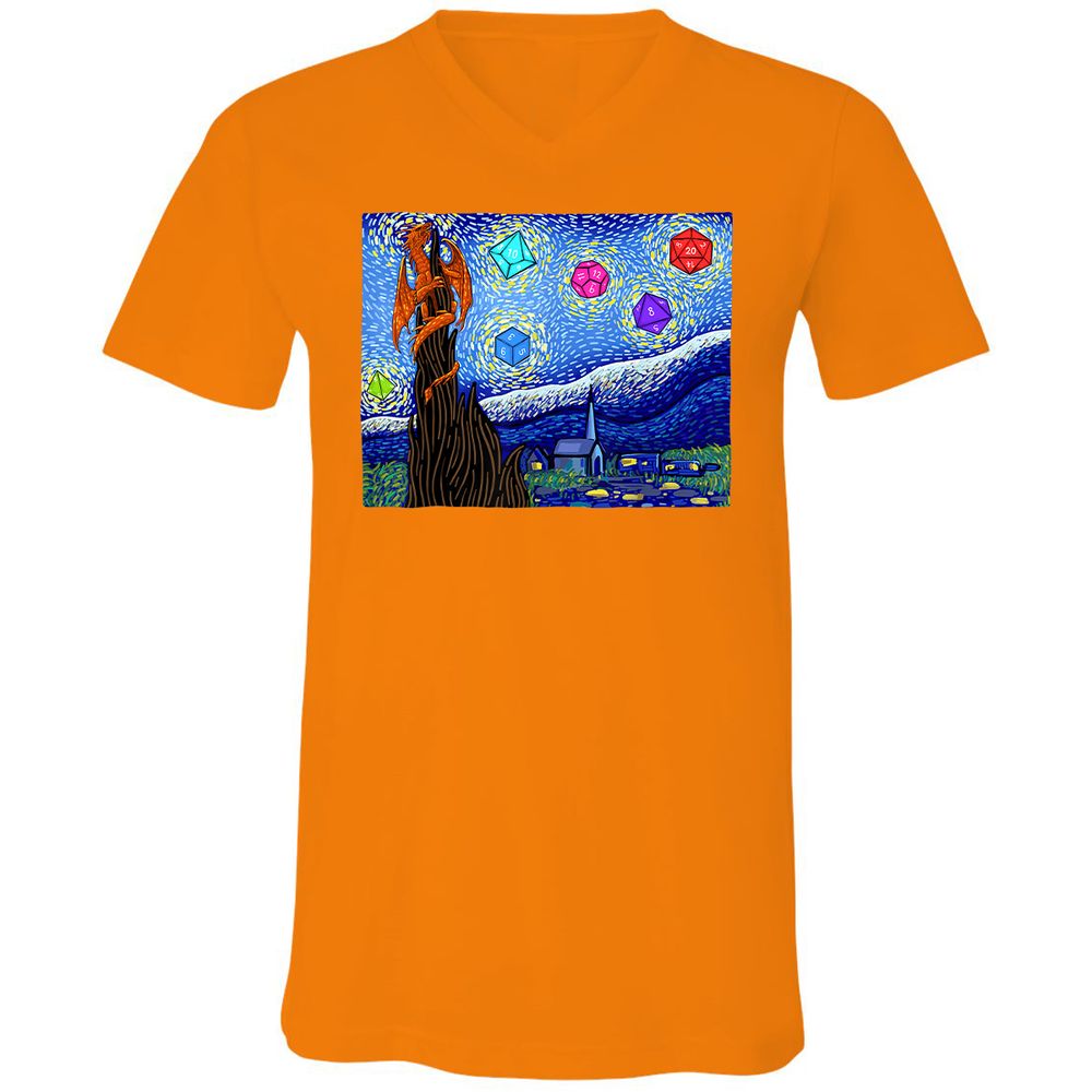 Unisex V-Neck T-Shirt - 8C2AH9VL - Orange - 11