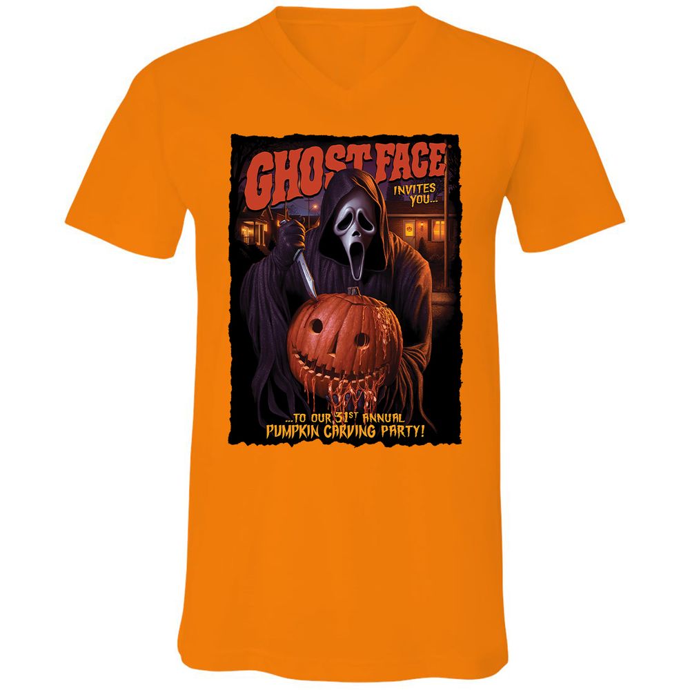 Unisex V-Neck T-Shirt - CCBFLJ9W - Orange - 11