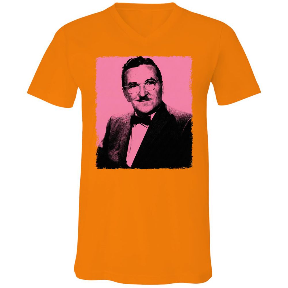 Unisex V-Neck T-Shirt - GUVVTRJ3 - Orange - 11