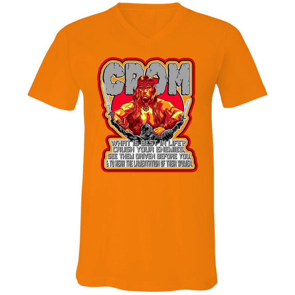 Unisex V-Neck T-Shirt - G2HUM18G - Orange - 11