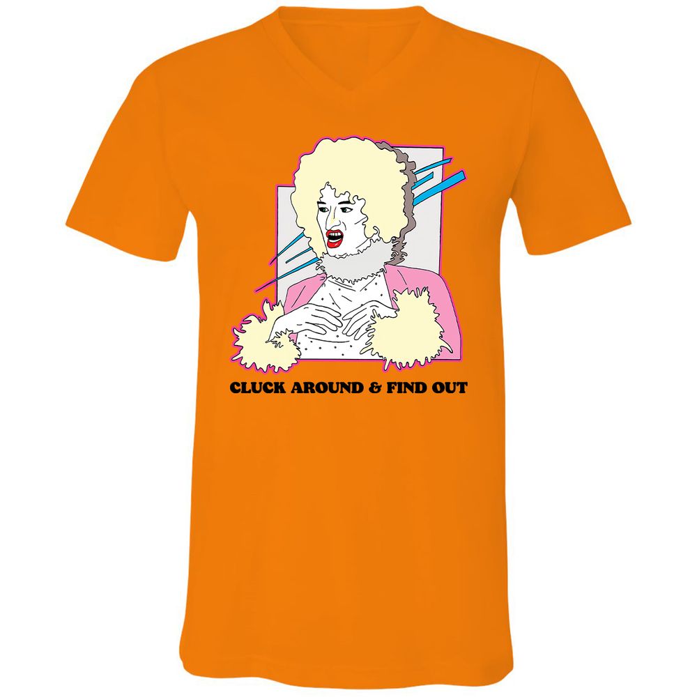Unisex V-Neck T-Shirt - ZHEKAEQW - Orange - 11