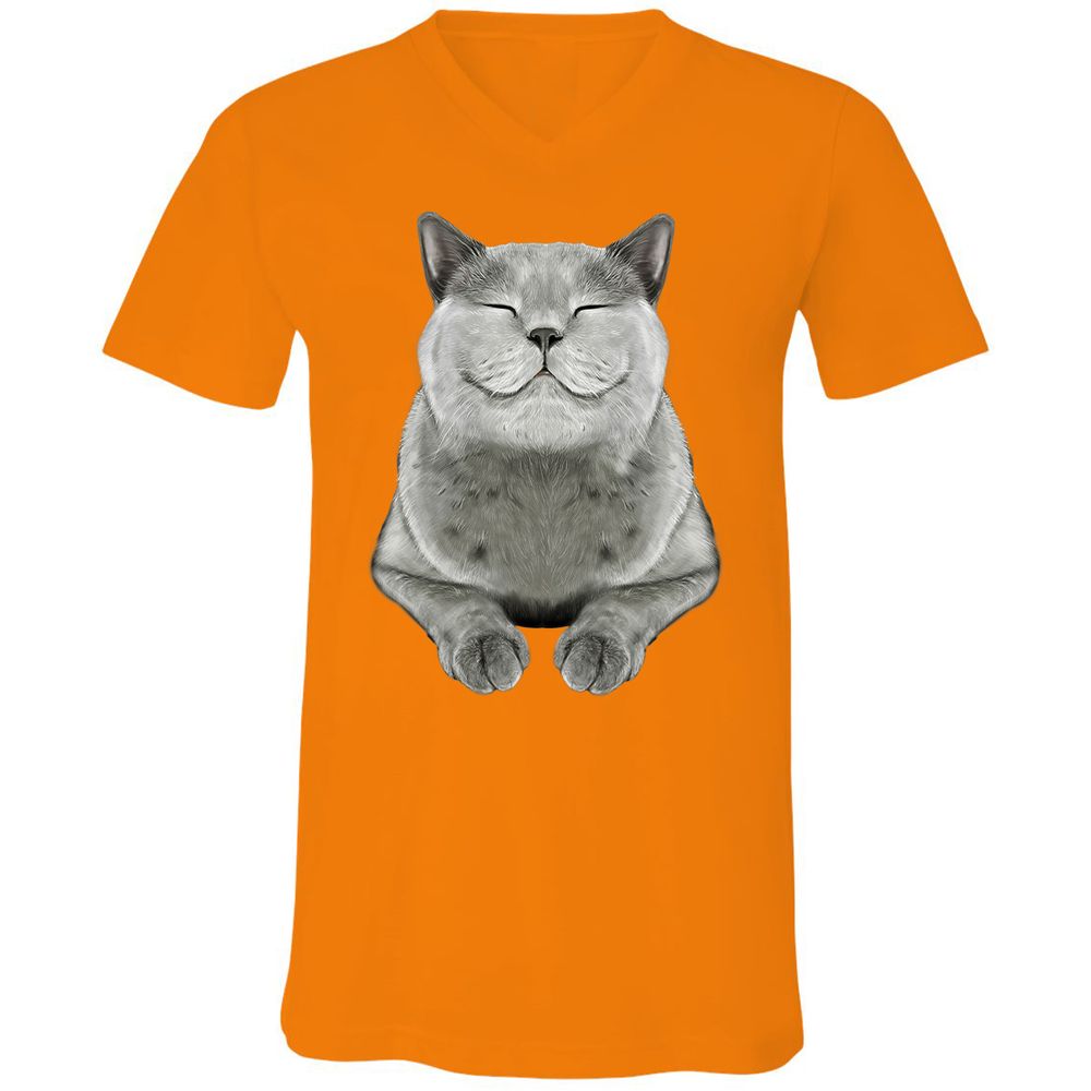 Unisex V-Neck T-Shirt - DRVCAR69 - Orange - 11