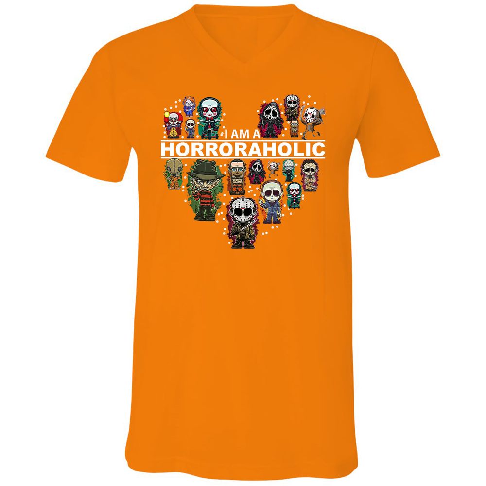 Unisex V-Neck T-Shirt - CMVEXHCL - Orange - 11