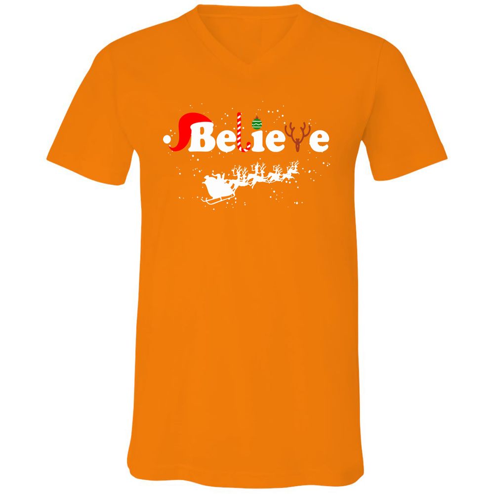 Unisex V-Neck T-Shirt - A1RGGHSU - Orange - 11