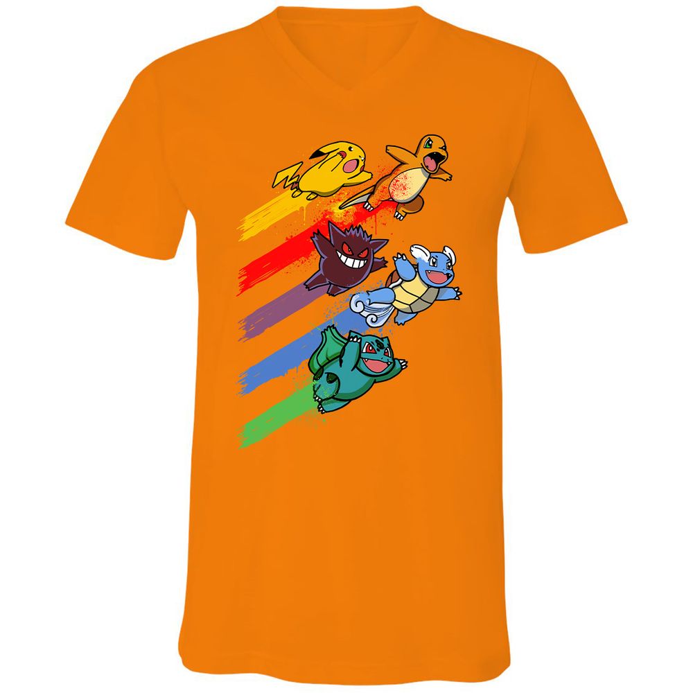Unisex V-Neck T-Shirt - AX36VT72 - Orange - 11