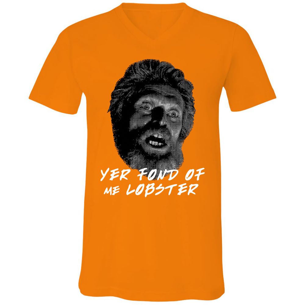 Unisex V-Neck T-Shirt - YQK4AUJL - Orange - 11