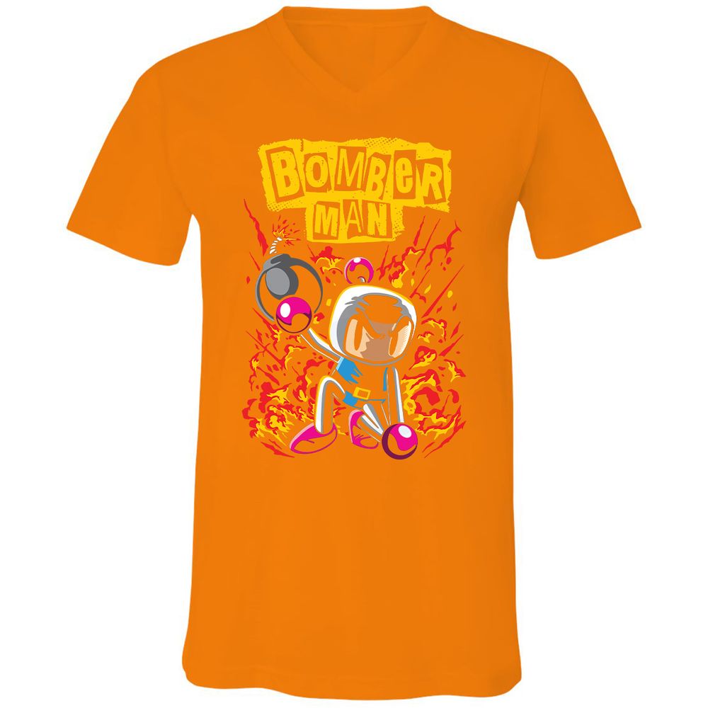 Unisex V-Neck T-Shirt - 7Q7M147A - Orange - 11