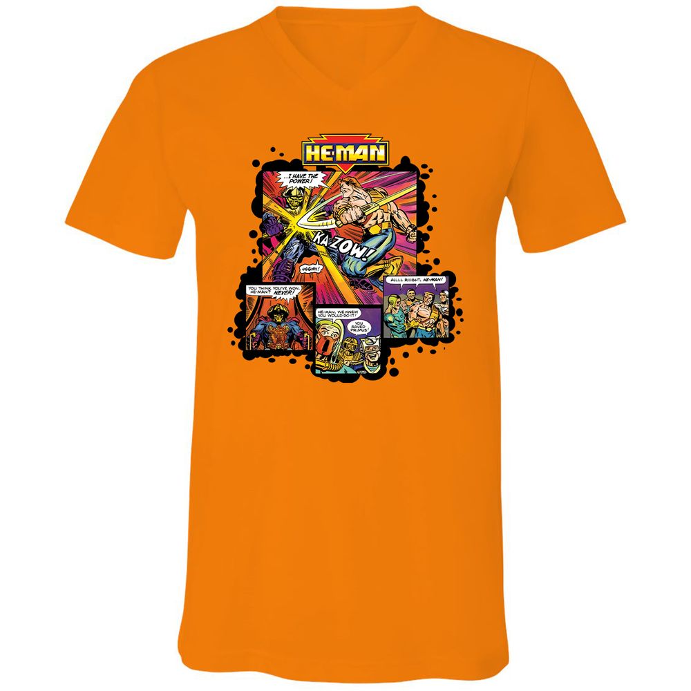 Unisex V-Neck T-Shirt - NCRB7UHX - Orange - 11