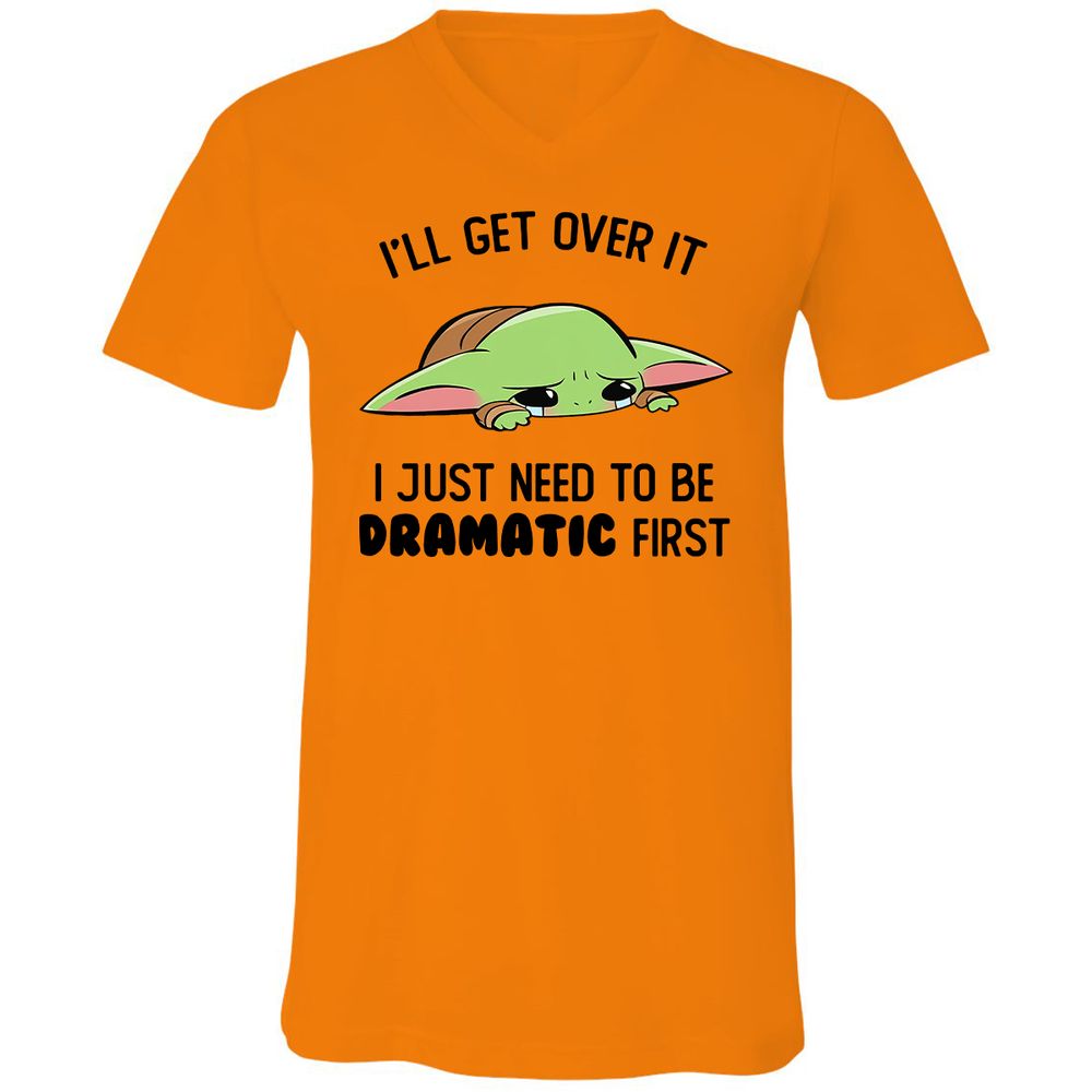 Unisex V-Neck T-Shirt - F3ZSKHFB - Orange - 11