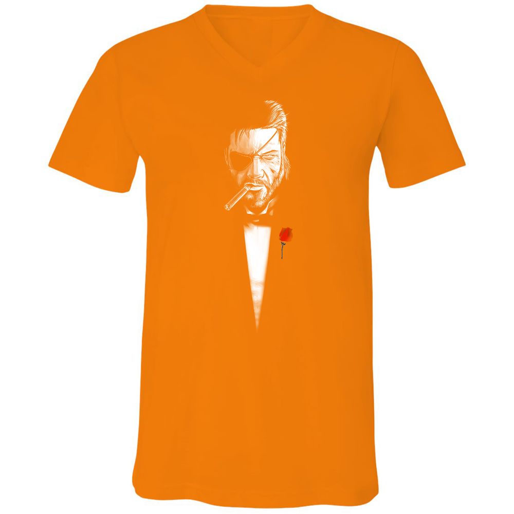 Unisex V-Neck T-Shirt - YM87UFVR - Orange - 11