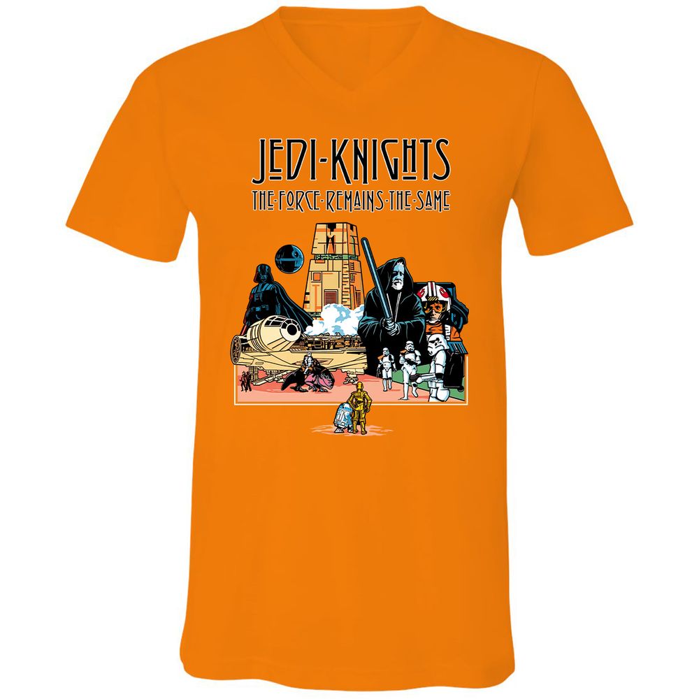 Unisex V-Neck T-Shirt - ZU6FL6U1 - Orange - 11