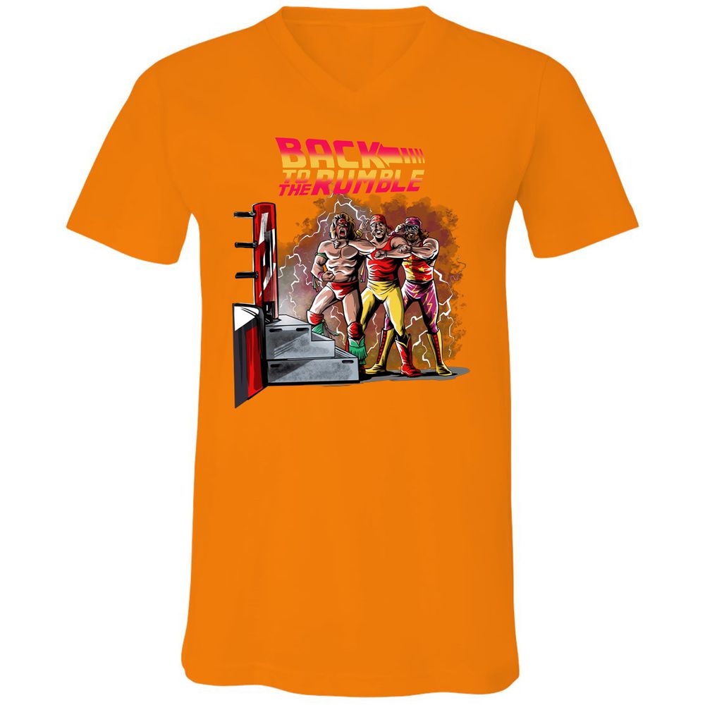 Unisex V-Neck T-Shirt - 6QGVE8BZ - Orange - 11
