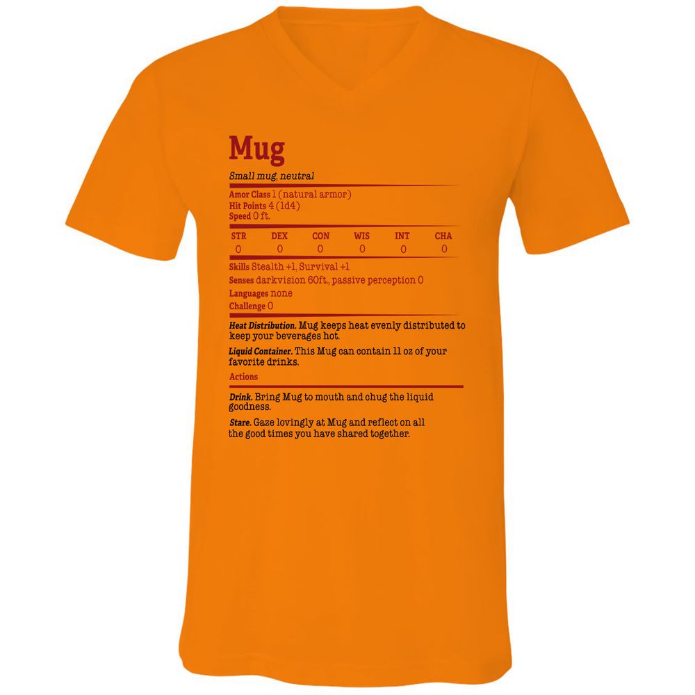 Unisex V-Neck T-Shirt - DF2N4QQJ - Orange - 11