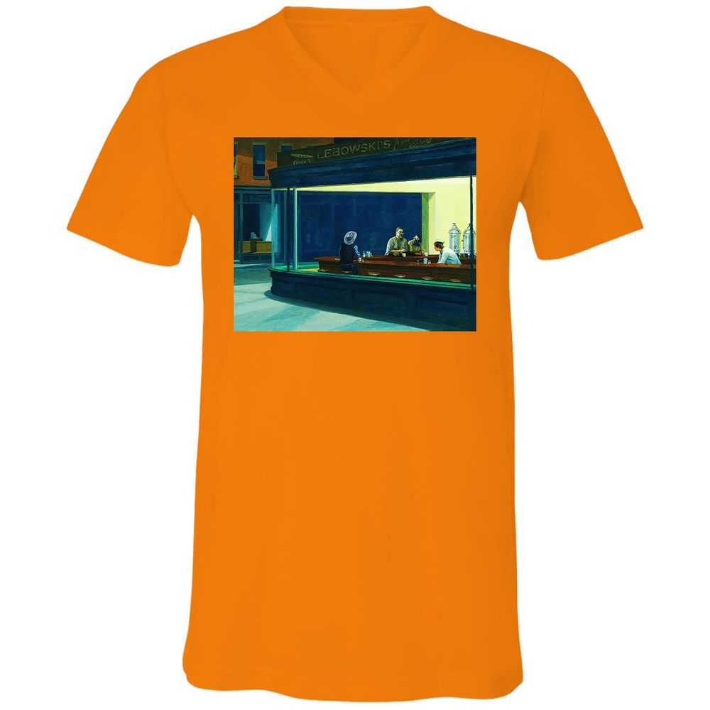 Unisex V-Neck T-Shirt - H44PJC6B - Orange - 11