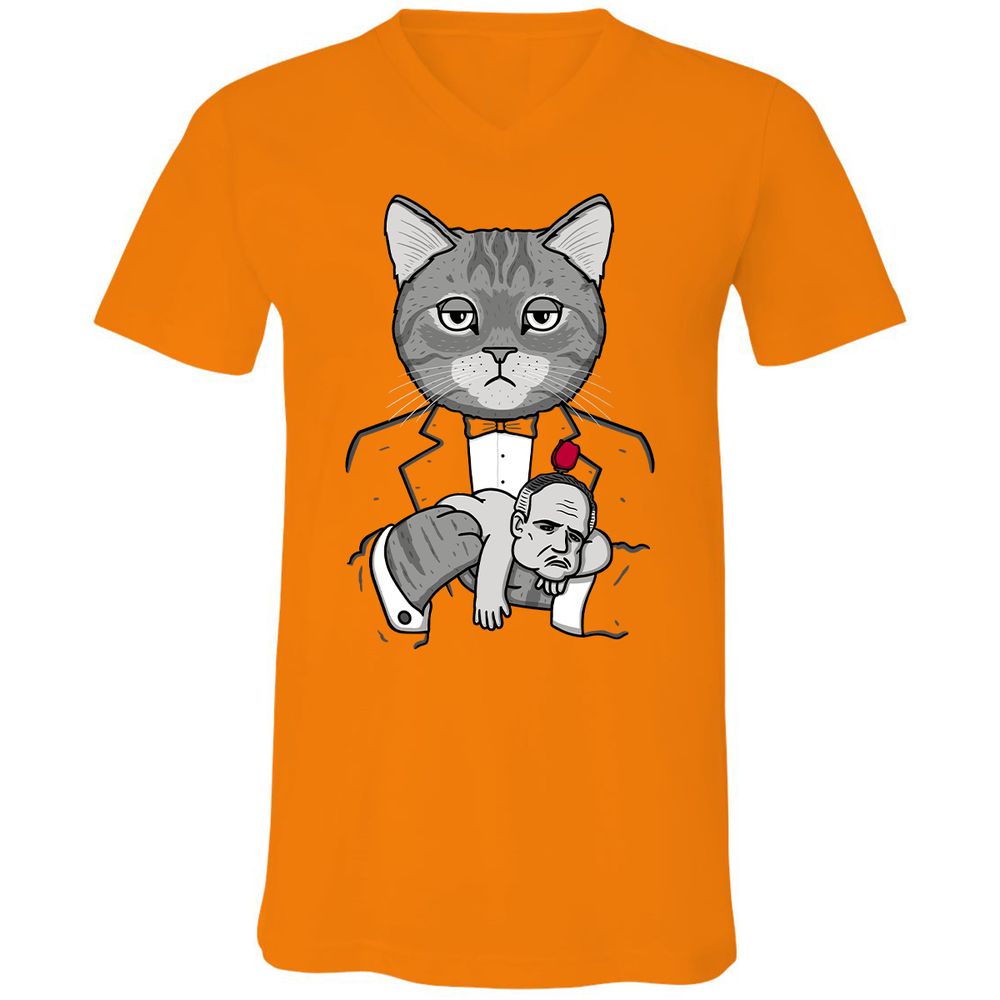 Unisex V-Neck T-Shirt - 6NVCMKW7 - Orange - 11