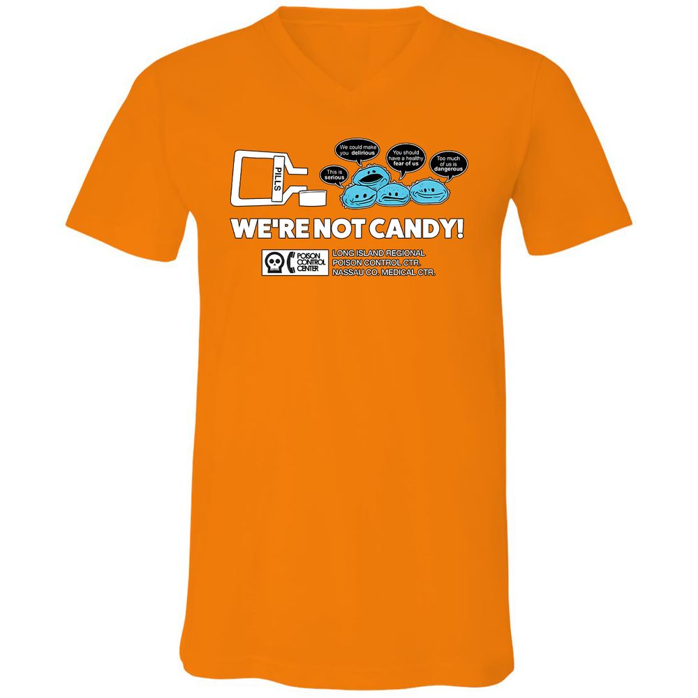 Unisex V-Neck T-Shirt - 8E3DPZKJ - Orange - 11