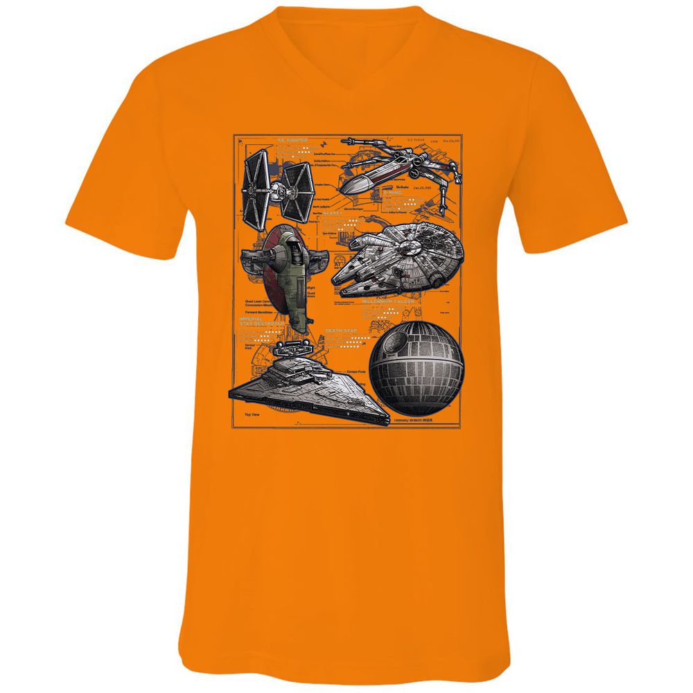 Unisex V-Neck T-Shirt - GXNBCA89 - Orange - 11