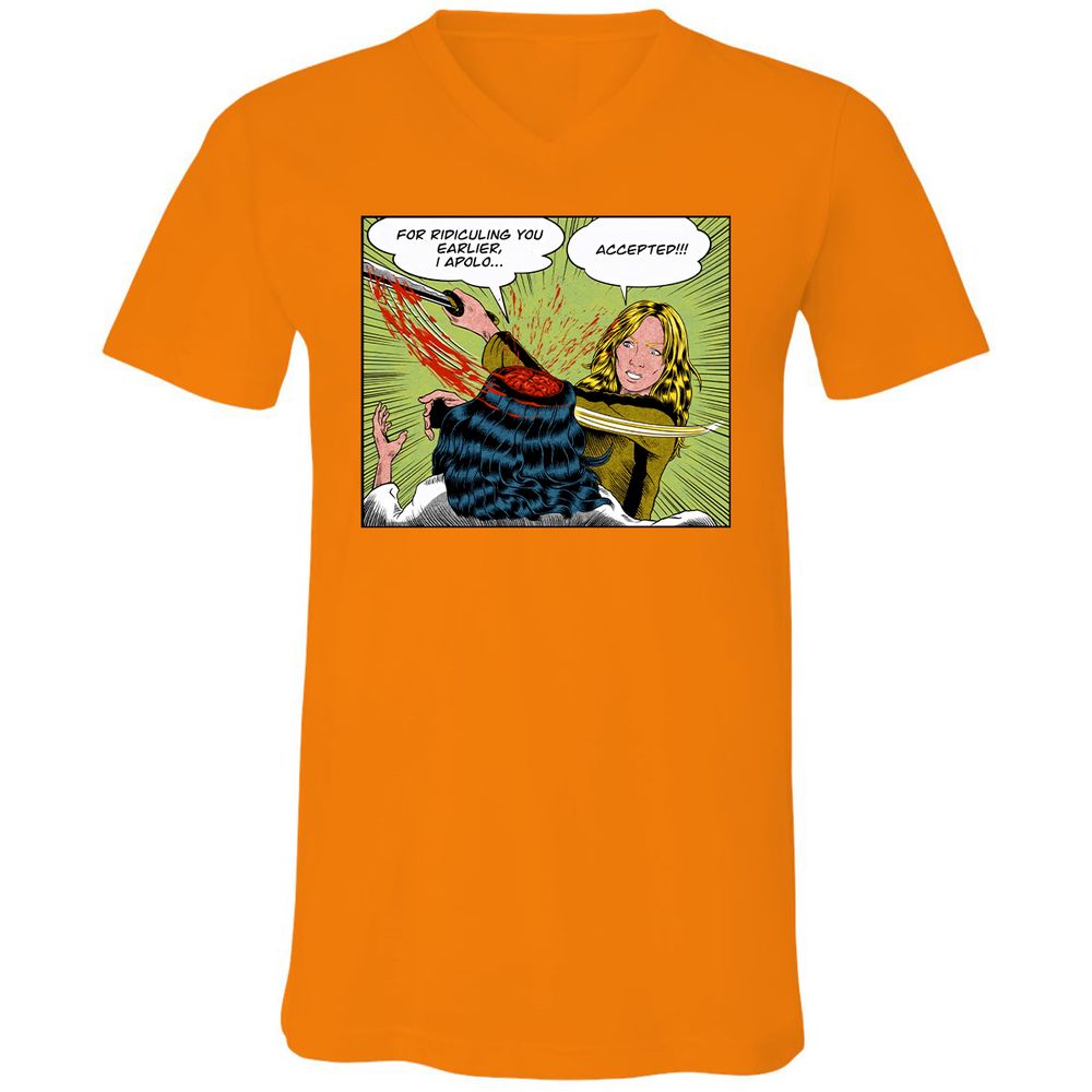 Unisex V-Neck T-Shirt - VNMTXBGW - Orange - 11
