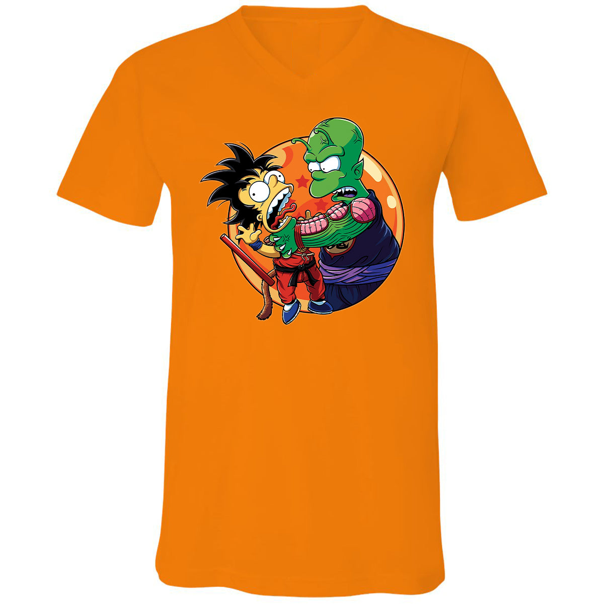 Unisex V-Neck T-Shirt - XSDDKHK3 - Orange - 11