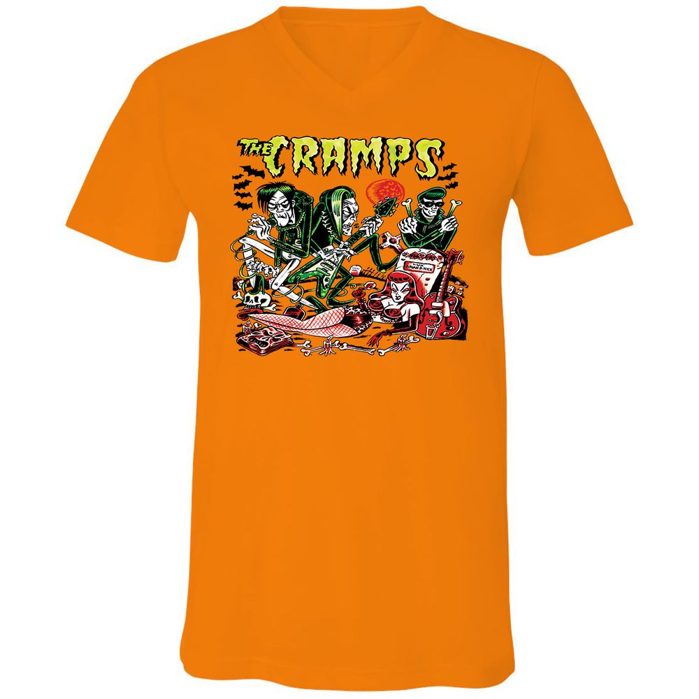 Unisex V-Neck T-Shirt - WWWDJ2NV - Orange - 11