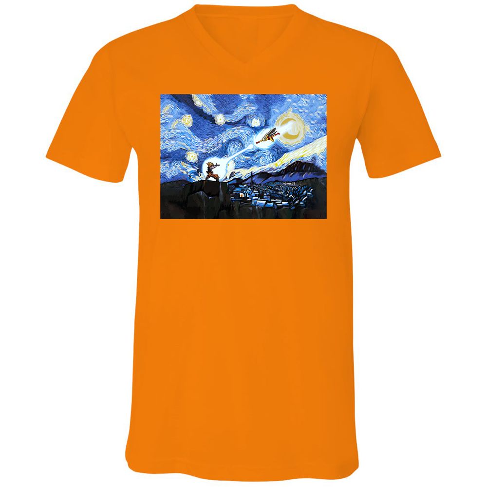 Unisex V-Neck T-Shirt - 7UW6S7JB - Orange - 11