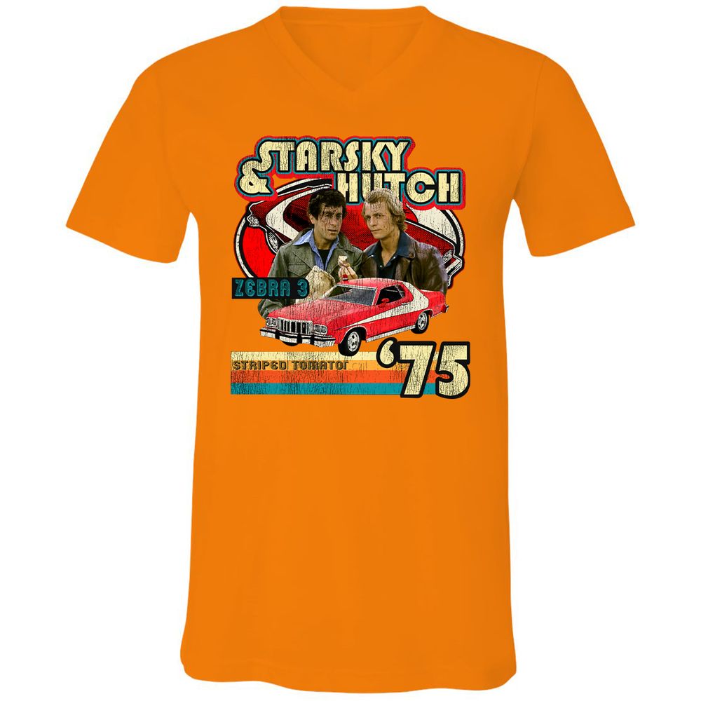 Unisex V-Neck T-Shirt - WKST1ZDU - Orange - 11