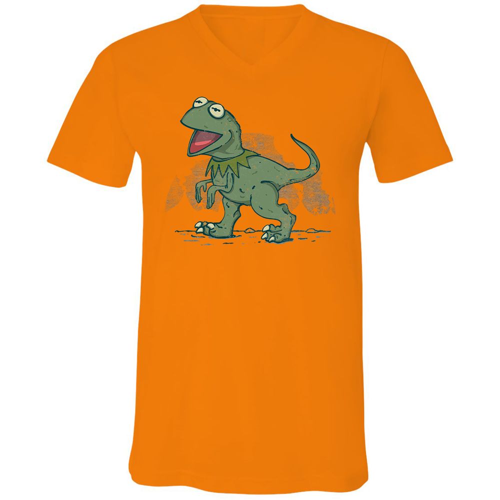 Unisex V-Neck T-Shirt - N9DV84NF - Orange - 11