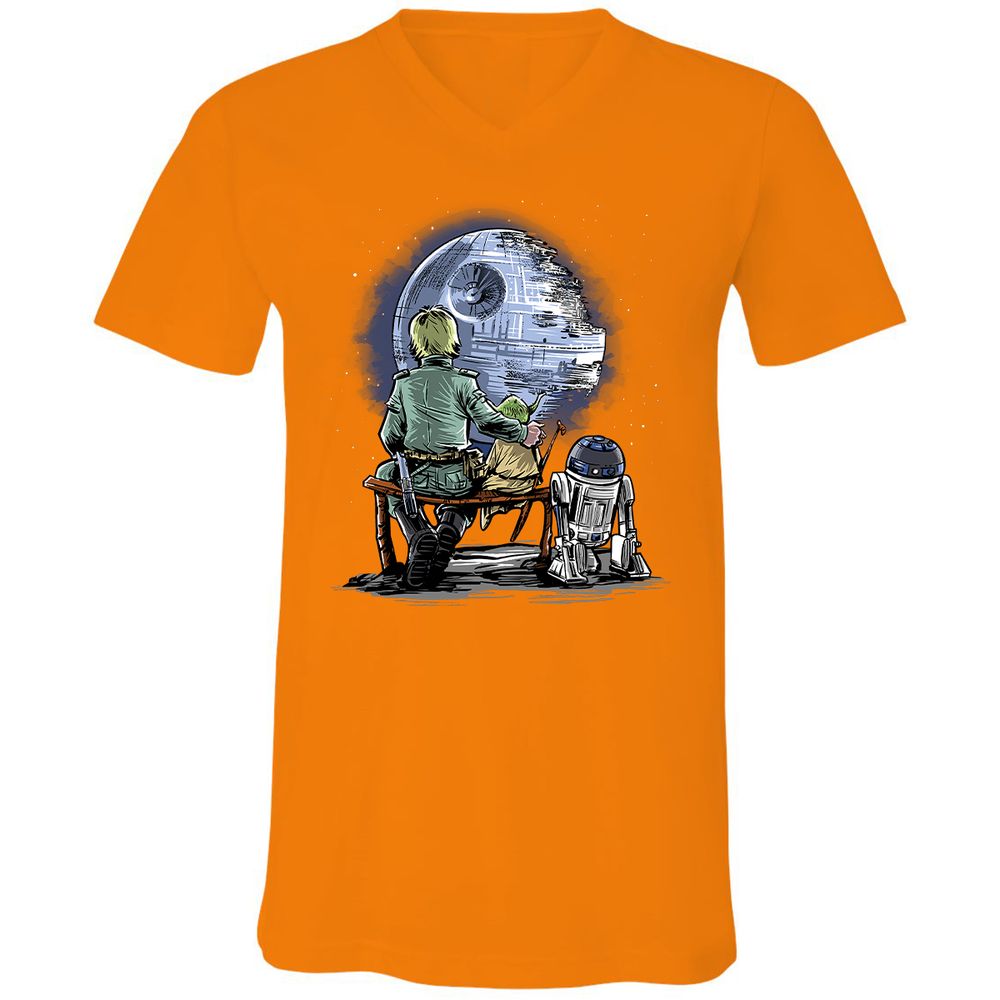 Unisex V-Neck T-Shirt - 45TLWXRT - Orange - 11