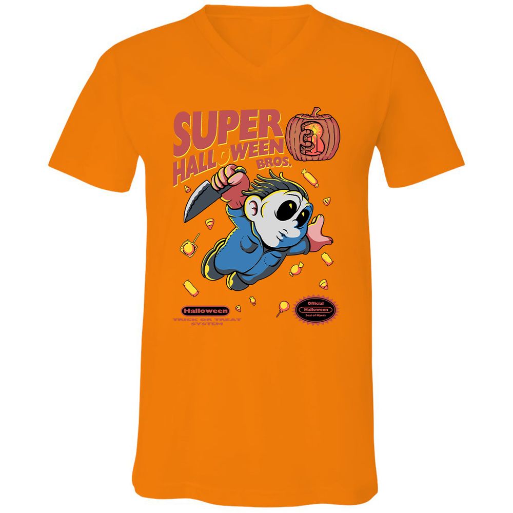Unisex V-Neck T-Shirt - DLVH5R33 - Orange - 11