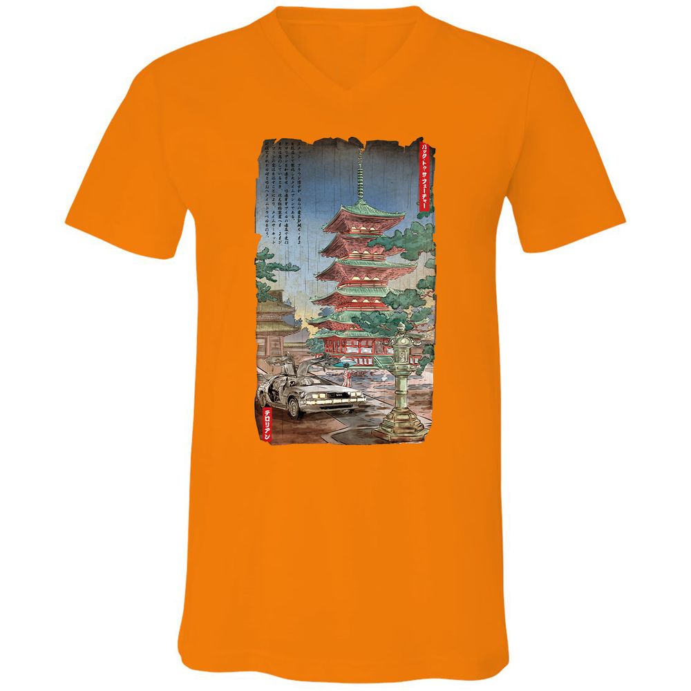 Unisex V-Neck T-Shirt - EDLBJANP - Orange - 11