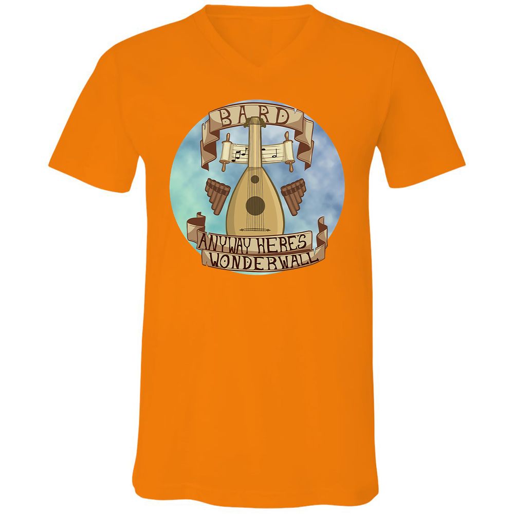 Unisex V-Neck T-Shirt - BGAU93W9 - Orange - 11