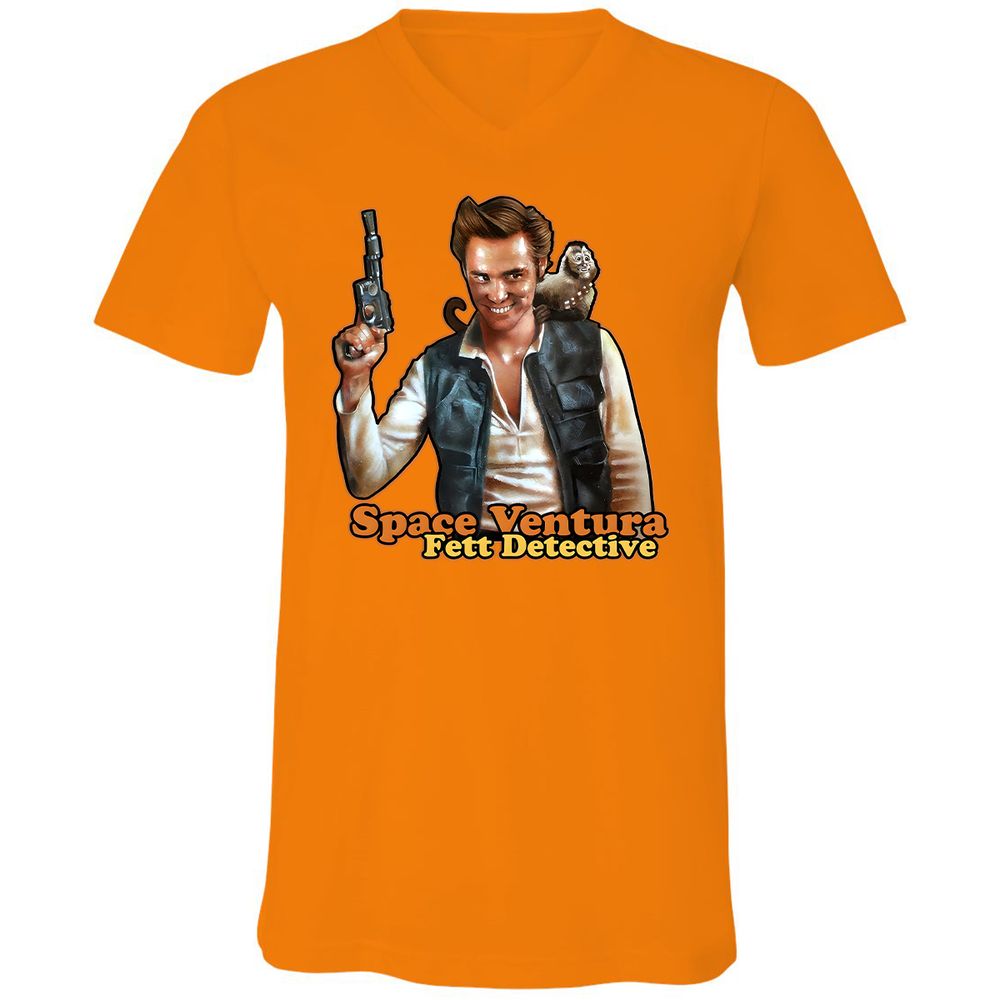 Unisex V-Neck T-Shirt - TS3KR6DQ - Orange - 11